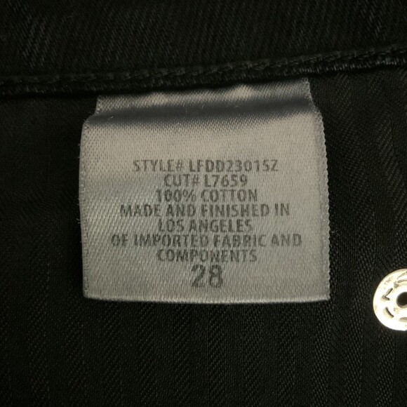 LF The Brand Shorts Size 28 Black Button-fly Red Zip Detail Cut-offs - Picture 7 of 9